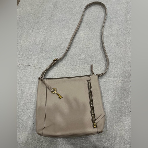 Fossil Tara Crossbody Bag Graystone Leather with zipper - Picture 3 of 11